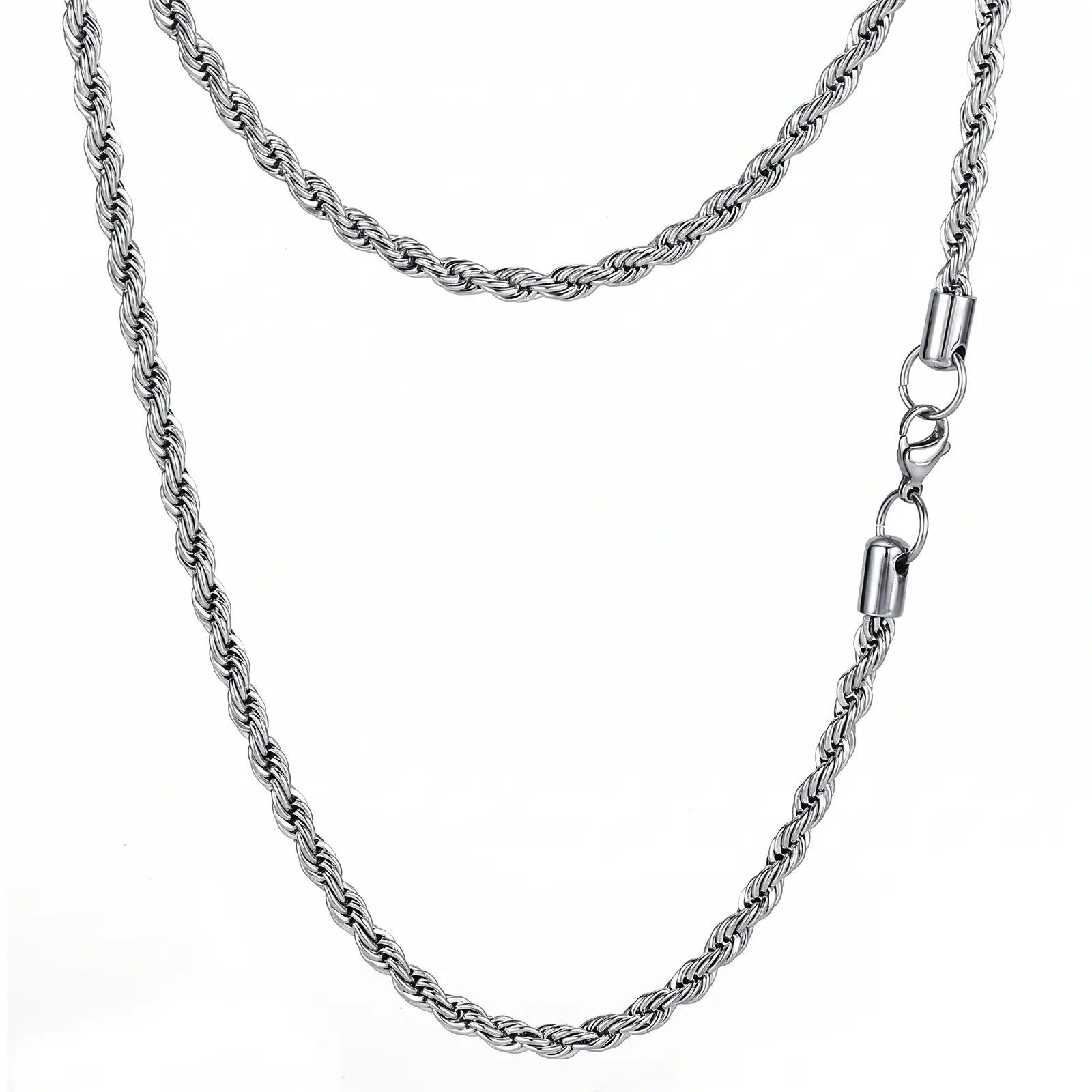 Stainless Steel Metal Wire Rope Chain - 2.5/3 mm, 18-24 in Long, Durable Fashion Accessory, No Pendant, Gift for Women & Men (Father's Day Suitable), Metal Wire Rope Necklaces, Fashion Minimalist Necklace, Casual, Father's Day Gift, Chain & Link, Unisex,