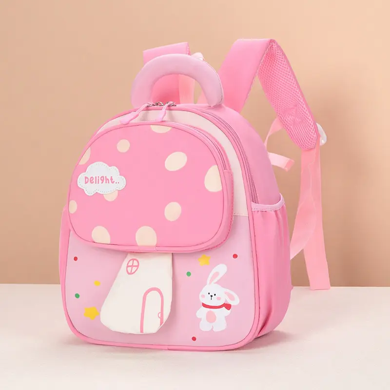 Cute Bunny Kids Backpack - Back-to-School Essential! This cartoon bunny backpack is lightweight and waterproof, perfect for little girls in kindergarten, daycare, and for travel.