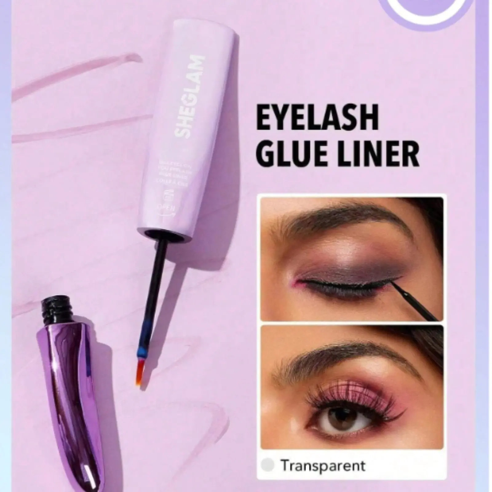 SHEGLAM All Eyes On You Eyelash Glue Liner-Black 2 In 1 Waterproof Liquid Eyeliner False Eyelash Glue  Long Lasting Sweat-proof Black Eyeliner Pro Eye Make Up Black Friday Winter Eyeliner