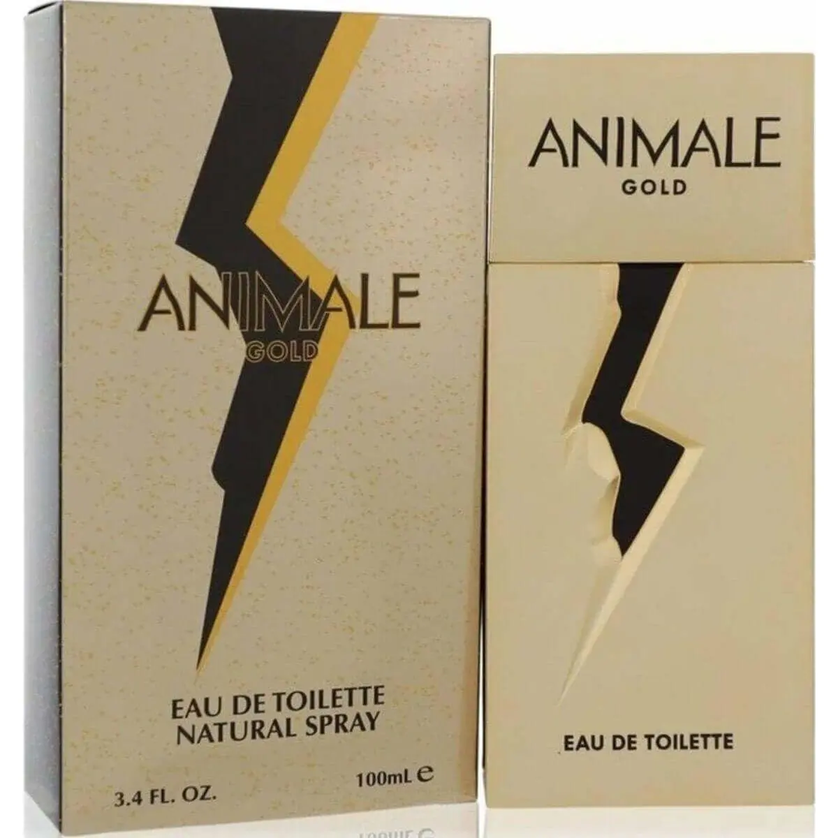 Animale Gold Men's Cologne, EDT Spray-On Fragrance with Gold-Toned Square Bottle, 3.3/3.4 oz, New in Box, Gold-Toned Square Bottle Men's Fragrance, Spray-On Men's Fragrance