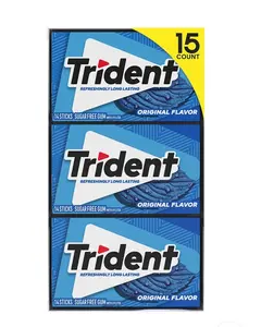 Trident Original Sugar-Free Gum, 15-Count Pack, 14 Sticks Each Pack