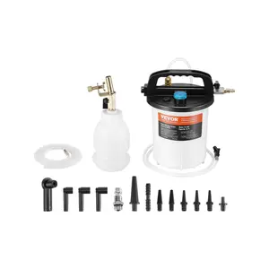 VEVOR Brake Bleeder Kit, 3L Brake Fluid Extractor with 1L Siphon Refilling Bottle & 13 Hose Connectors, Complete Brake Fluid Bleeder Kit with Extended Silicone Hose & Handle, Fit for Most Vehicles