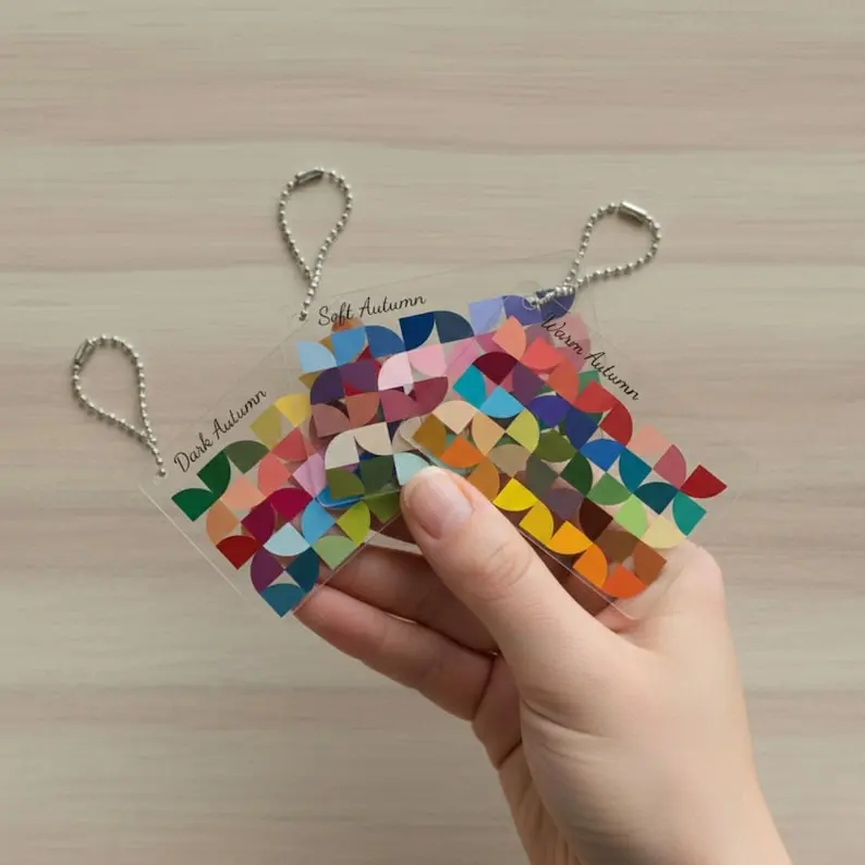 Color Seasons  Keychain, Personal Color Spring, Summer, Autumn, and Winter, Seasonal Palette keychain, 12-Season Color Accessory