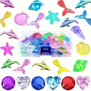 Summer Underwater Kids Toy, Ocean Animal Beach Toys, Diving Gem Beach Jewelry, Random Color, Pool Use, DIY Crafts, Treasure Gift Set