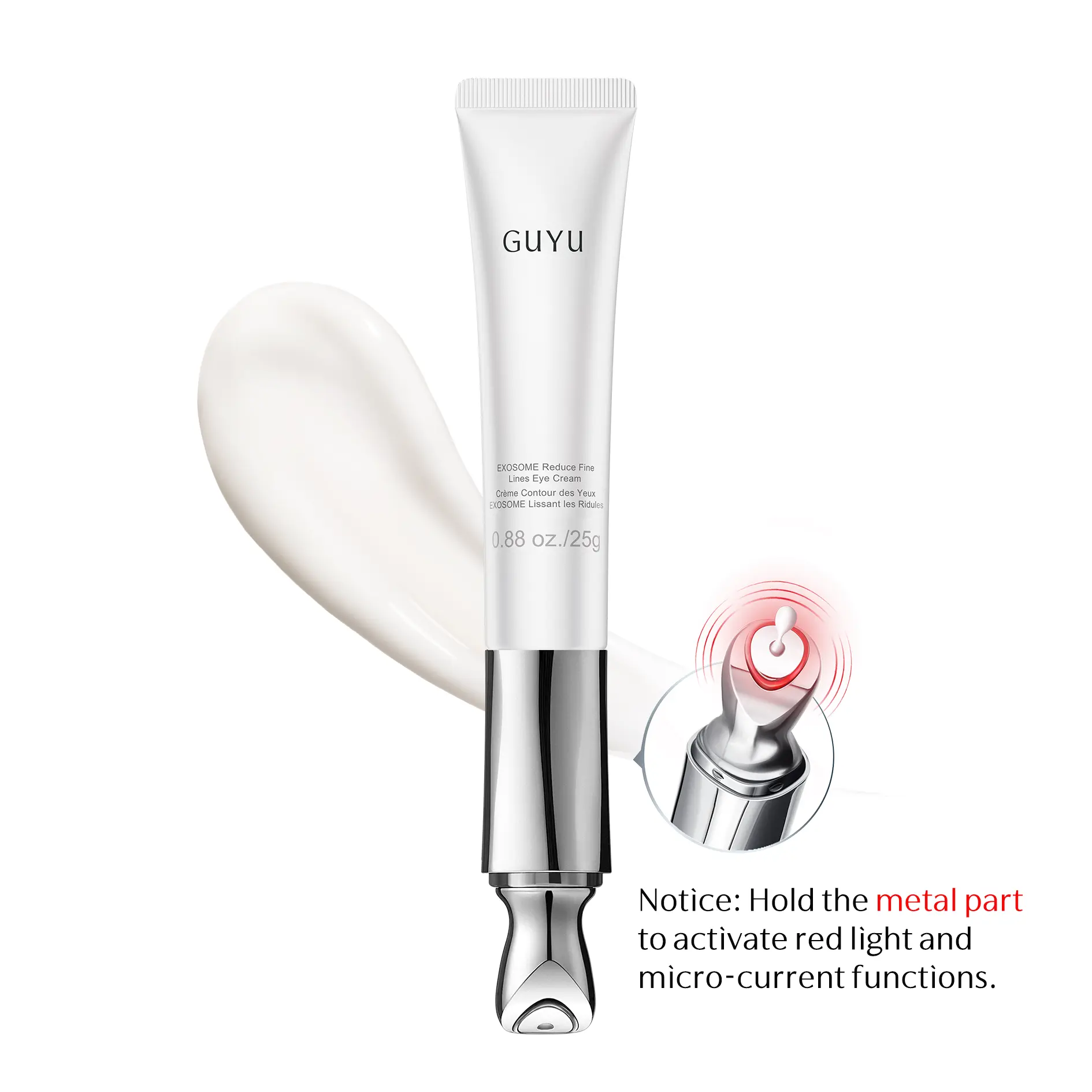GUYU EXOSOME EMS & Redlight Eye Cream. - Human-Mimetic Exosome PDRN NAD+ Caffeine, Anti Aging Eye Cream For Dark Circles Puffiness Eye Bags Wrinkles Finelines Smileline, Micro-Current Tech, Hydrating, Cell Renewal Repair #summeressentials