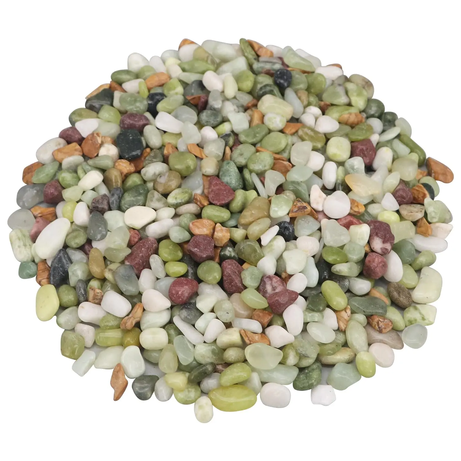 Landscaping Pebbles River Rocks Decorative Ornamental Pebbles Garden Landscaping Stones Gravel Filler for  Decoration Flower Bed Fish Tank  Vases  (1, Green, 1 Pound)