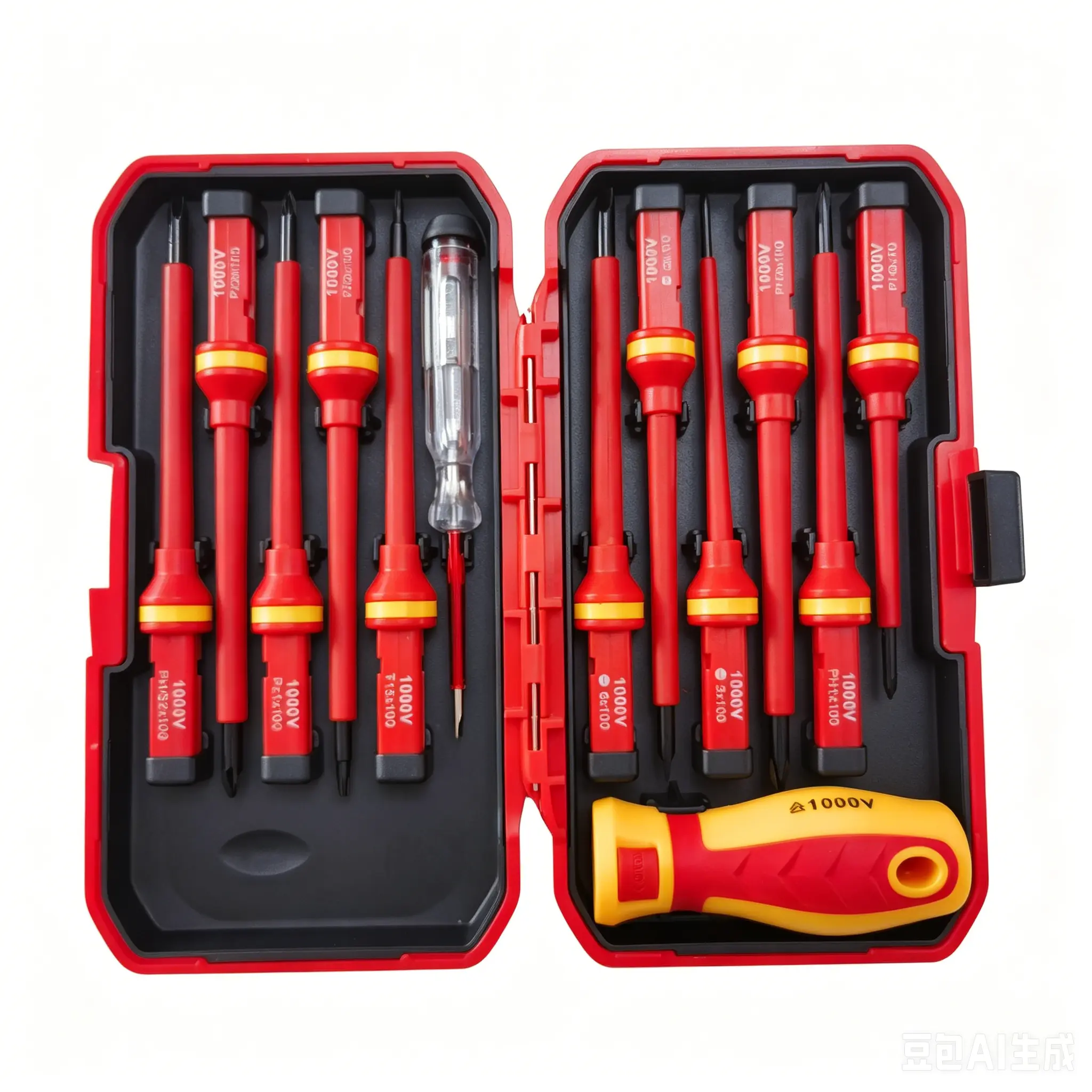 13PCS 1000V Insulated Electrician Screwdriver Set,Insulated Screwdriver Tool Kit, Multipurpose Professional Hand Tool Set, Durable Industrial Screwdriver Set for Home and Office Use,Portable Tool Kit,Cushion Grip Screwdriver Set, Multifunctional, Magnetic
