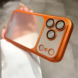 High Quality Electroplated Frosted PC Phone Case for iPhone 17 Pro Max Air Anti-Drop Lens Protection Hard Case Protective Cover with Stylish Frosted Finish