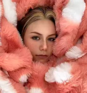 SpottedCozy Ultra Soft 50x60 inch Pink Cow Print Faux Fur Blanket, Cloud-Like Imitation for Bedroom Nursery Travel Plush Gift for Friends Girls Family