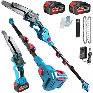 2-in-1 Electric Pole  & 8 Inch Cordless Mini  for Tree Trimming, Brushless  with 16FT Extension Pole & 2x4.0Ah , Tree Trimmer Limb Branch  Pruner