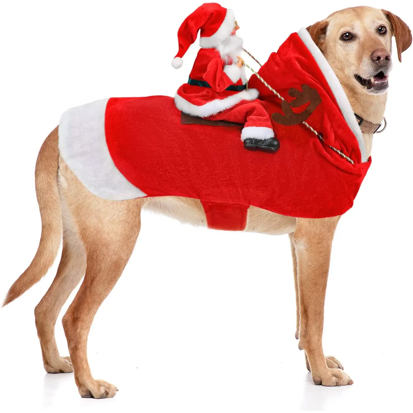 FuserFire Santa Dog Costume - Christmas Pet Outfit for Small, Medium, and Large Dogs and Cats