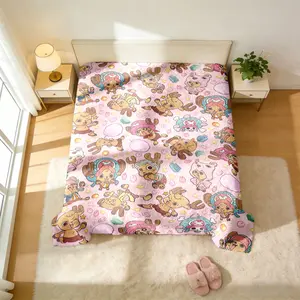 One Piece Tony Tony Chopper Throw Blanket (Kawaii Chibi Design) - Multiple Chopper Forms & Cute Motif Prints, Skin-Friendly & Machine Washable, High-Grade Plush & Double Warmth, Multi-Scene Use, Perfect Gift for One Piece Fans, Cozy Throw Blanket