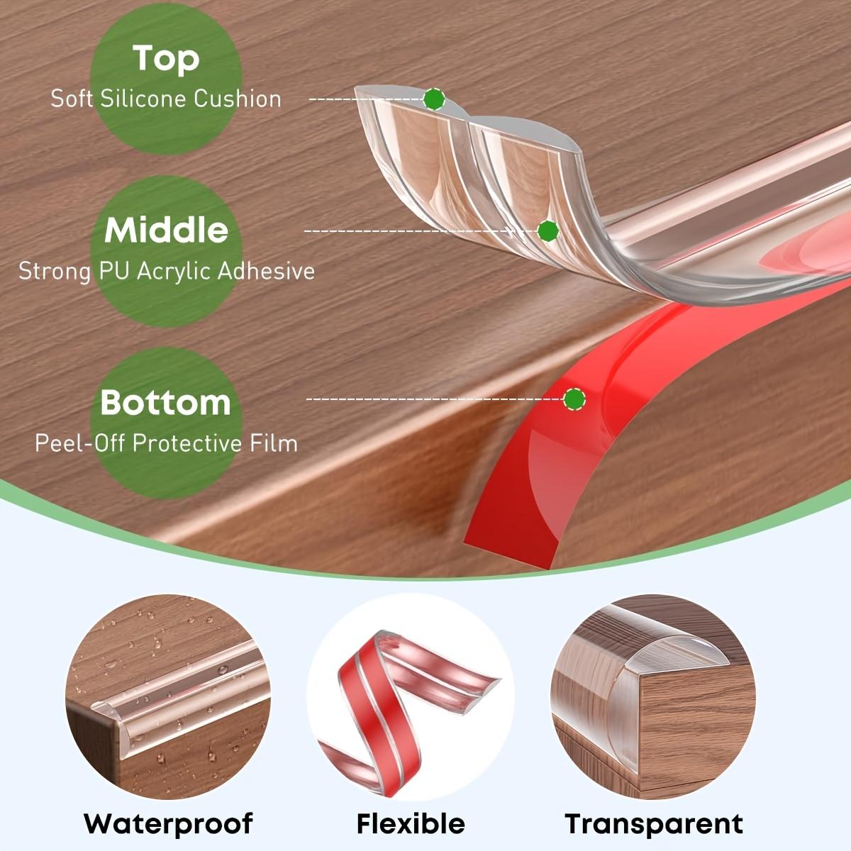 39-Foot Silicone Corner Guard, Pre-Applied Thick Soft Transparent Edge Strip, Ideal for Cabinets, Tables, And Drawers, Ensuring Kitchen Safety | Smooth End | Easy Installation, Furniture Corner Guard, Cabinet Corner Shield