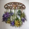Wooden Wall Mounted Flower Shelf, Rustic Wall Hanging Flower Holder, Indoor Plant Holder, Garden Decor, Hanging Ornaments, Wall Art Decor for Home Living Room Balcony, Floral Decoration, Home Decorative Ornament, Decoration Items
