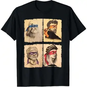FEEGO Italian Artist Humor Graphic Tee For Men Women Stylish Retro Short Sleeve Shirt Oversized Cotton Anime T-Shirt Golden Skull