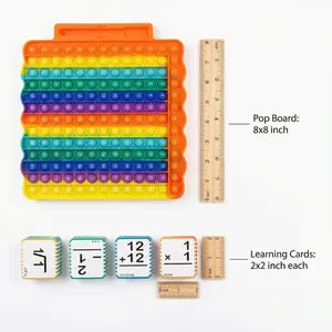 KIDGENIUS Math Flash Cards and Chart for Kids Ages 4-8 288 Double-Sided Cards Addition Subtraction Multiplication Division Interactive Learning Tool for Homeschool and Classroom