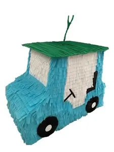 Blue Golf Cart Piñata. Party Decorations. Medium size (stick not include)