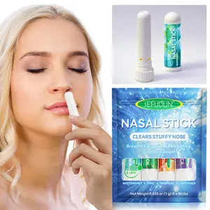 Sefudun Nose Inhaler Stick 4 Pack, Winter Mint, Mint, Pomelo, Lavender, Refreshing Aromas, Ideal for Daily Use, Comfortable Design