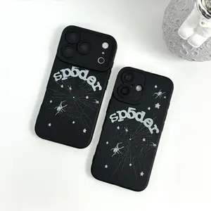 Dark Spider Web Pattern Shock-Absorbing and Drop-Proof Phone Case Set, Full-Coverage Soft Case for iPhone 17/16/15/14/13/Pro Max Plus, Creative Gift for Couples and Friends, Comfortable to Hold