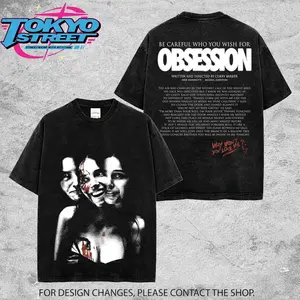OBSESSION Movie 2026 Premium Acid Washed  T-Shirt,Obsession Horror Movie T-Shirt Hoodie, Character Horror Film Fans Shirt, Horror Film Washed Shirt
