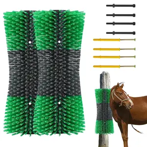 Scratching Brush, Horse Brushes for Grooming, Cattle Brush Cow Scratcher Brushes Kit With Mounting Screws for Goat Cattle Cow Sheep Pig