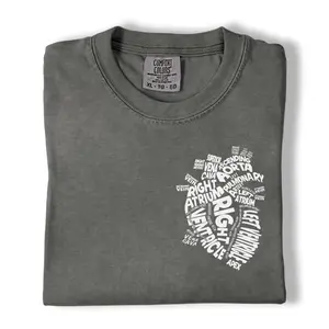Comfort Colors Anatomical Heart Shirt, Medical Word Cloud T-Shirt, Cardiology Tee, Gift for Nurses & Med Students, Unisex Cotton