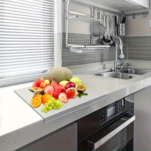 Clear Acrylic Chopping Boards - Food-Safe, Non-Toxic, Anti-Slip Kitchen Cutting Boards with Rounded Edges & Counter Lip, Space-Saving Design for Home & Restaurant Use, Easy to Clean More Edge-Smoothing Kitchen Tools - Kitchenware