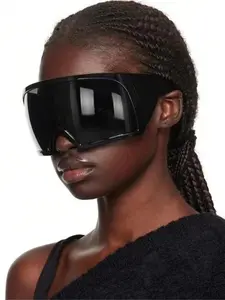 Unisex Simple Style Plain Color Sunglasses, Casual Trendy Sunglasses for Everyday Use, Fashion Accessories for Outdoor Activities, Trendy Beach Eyewear