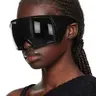 Unisex Visor Sunglasses, Trendy Shades, Oversized One-Piece Shield Lens, Futuristic Fashion Eyewear for Outdoor Activities and Beach