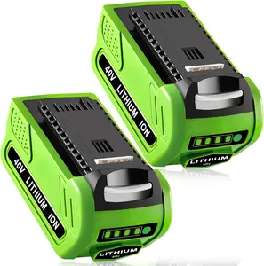 2 Packs 8000mAh Lithium ion Replacement for Greenworks 40V Battery 29462 Compatible with Greenworks 40 Volt G-MAX Cordless Lawn Mower Tools