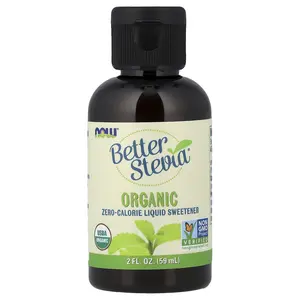 NOW Foods Organic Better Stevia®, Zero-Calorie Liquid Sweetener, 2 fl oz (59 ml)