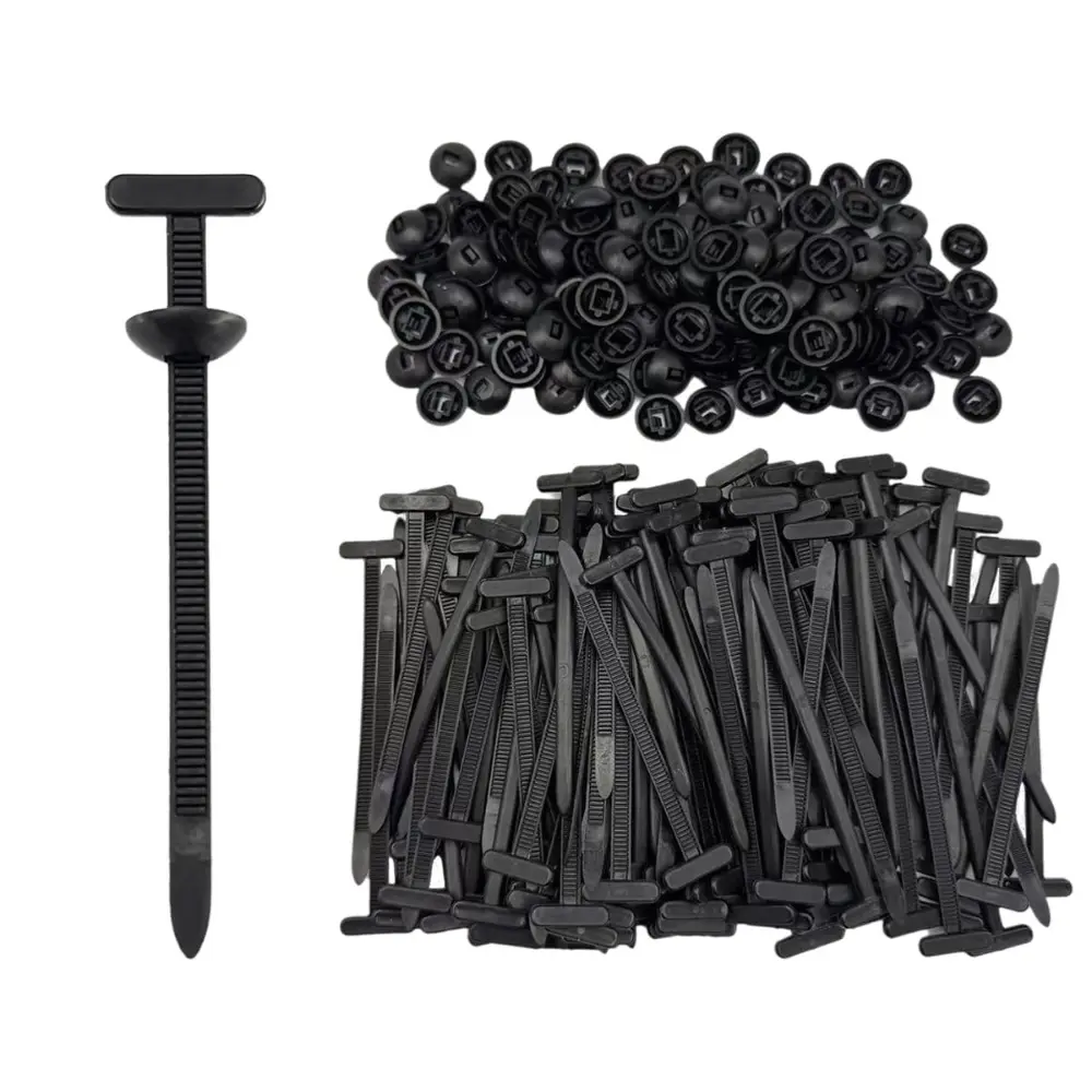 150Pcs Nylon Universal Cable Tie Buckle Ziplock, Automotive Zipper Clips lock, Car Strap Style Zip Ties, Plastic Push Rivet For Auto Body Parts Trim, Bumper Retainer, Fender Liner, Door Panel Fastener