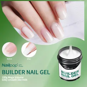 Milky Builder Gel 100ml Large Salon Size - Professional 5-in-1 Hard Gel for DIY Nail Extension & Strengthening Self-Leveling Long-Lasting Formula 4 Versatile Nude Hues