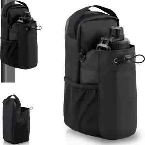 Magnetic Gym Bag - Small Gym Water Bottle Bag Holder With Strap For Men And Women, Super Magnet Gym Accessories And Bottle Carrier Pouch For Fitness,Workout,Walking And Cup Essentials Gym Bag