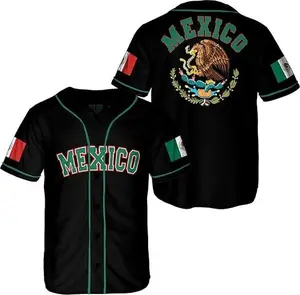 Eagle Mexico Baseball Jersey, Jersey De Mexico Flag Baseball Jersey, Mexican Jersey Shirt for Men Women Youth Kid