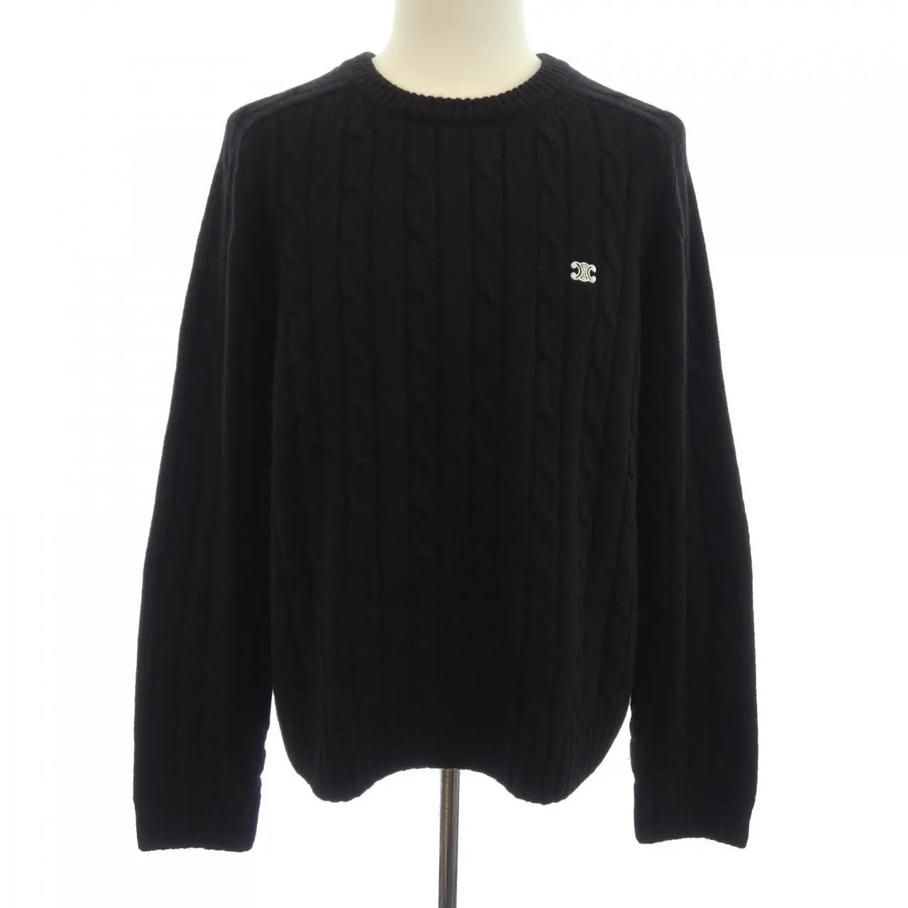 Pre-owned Celine Cashmere Small Leather Goods Triomphe Sweater Knit