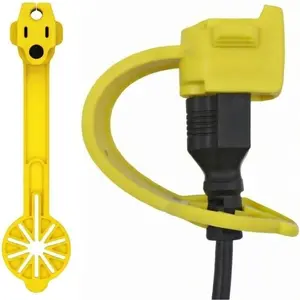 Outdoor Plug Prong Protector Cover for 120-Volt Plugs, Outside Extension Cord Cap End 3-Prong Heater Block End Covers 2 Pack Yellow