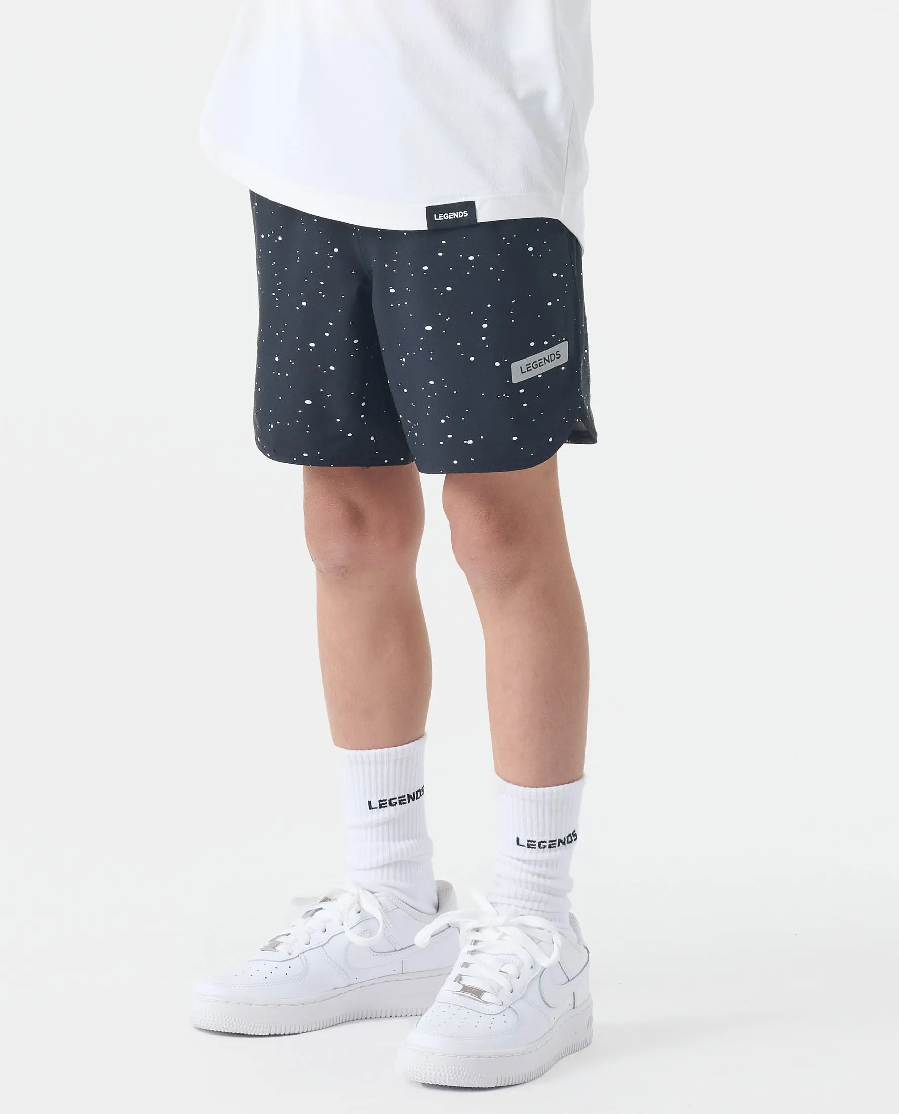 Little Legends Luka Short Black Splatter, Medium
