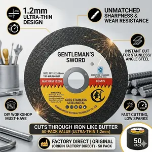 Industrial Grade Cutting Wheel, 30 Years Precision Abrasive Coating, Dual-Sided Reinforced Fiber Mesh, Impact Resistant, Long-Lasting, Efficiency Boost, Fits Mainstream Angle Grinders