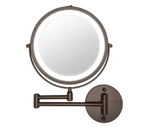 Rucci | 1X/10X Modern Lighted Wall-Mounted Makeup Mirror (Oil-Brushed Bronze) [M1001/OB / M1002/OB]