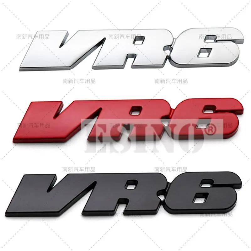 2026 New Car Styling 3D VR6 Metal Chrome Zinc Alloy Emblem Body Badge Sticker for Volkswagen Golf R32 Passat CC R36 GT Touareg Phaeton For your Cars