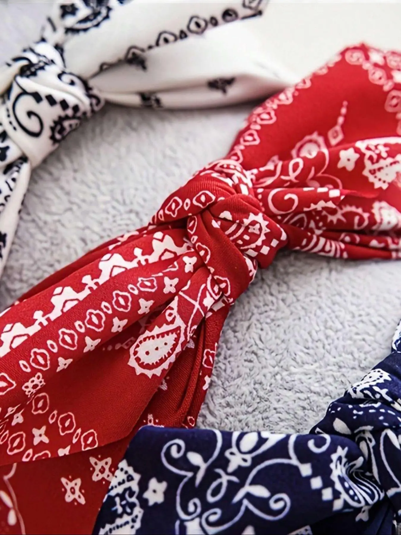 Paisley Print Headbands Set 2-Piece Retro Print Bandana Headband Set for Women and Girls  main image 2
