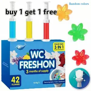 6 Pack Toilet Gel Stamp, 6 Kinds Of Scent Toilet Bowl Cleaner Gel, Long-Lasting Flowers Shaped Bathroom Freshener, Keeps Toilet Fresh Fragrant and Clean Household Scented Odor Eliminator Odor Absorber laundry detergent toilet bowl cleaners