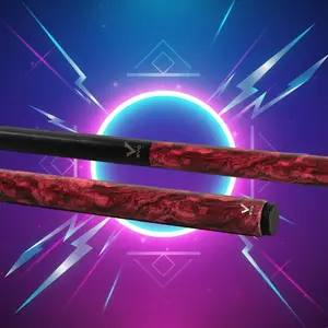 EVO Ignis Jump Cue – Crimson Burn | Lightning-Fast Jumps, Precision Control, Glass Fiber Shaft, Brown Bakelite Tip, Carbon/Glass Butt, Ultra-Stiff Mini 3/8-8 Joint