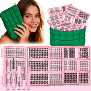 DIY Mixed False Eyelash Set, Manga Cluster Lash Kit, Charming Individual Lashes, Bambi Lashes, puppy Lash Set, Long-Lasting Soft Curled Natural Extension Kit, Eyelash Extensions, DIY False Eyelashes, DIY Dramatic Lashes