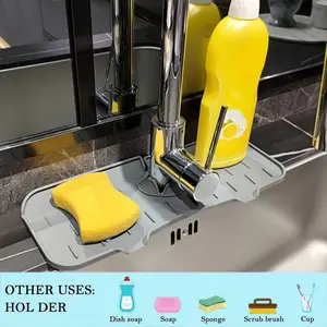 Silicone Sink Splash Guard & Faucet Pad, BPA Free Kitchen Bathroom Drip Protector, Splash Proof, Perfect Gift for Christmas & Halloween