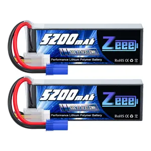 Zeee 3S LiPo Battery 5200mAh 11.1V 120C with EC5 Connector Soft Pack RC Battery for RC Plane Quadcopter Airplane Helicopter RC Car Truck RC Boat(2 Pack) Traxxas 3-Cell High-Capacity Lipo Battery mobil  remote  control