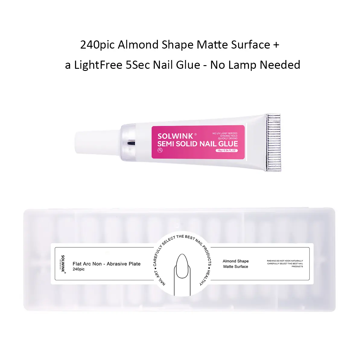 LightFree 5Sec Nail Glue+Alomd Shape Matte Surface