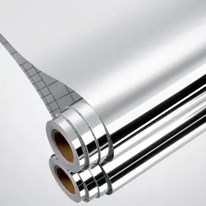 Mirror Stickers for Walls – 17.7"x118" Peel and Stick Reflective Silver Contact Paper, Flexible Non-Glass Mirror Sheet for Cabinets, Countertops & Crafts