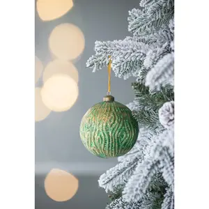 D4.7' Christmas Ball Ornaments, Glass Decorative Hanging Ball Christmas Tree Ornaments for Holiday Party Decorations, Set of 4